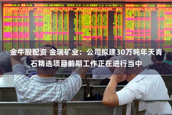 金牛股配资 金瑞矿业：公司拟建30万吨年天青石精选项目前期工作正在进行当中